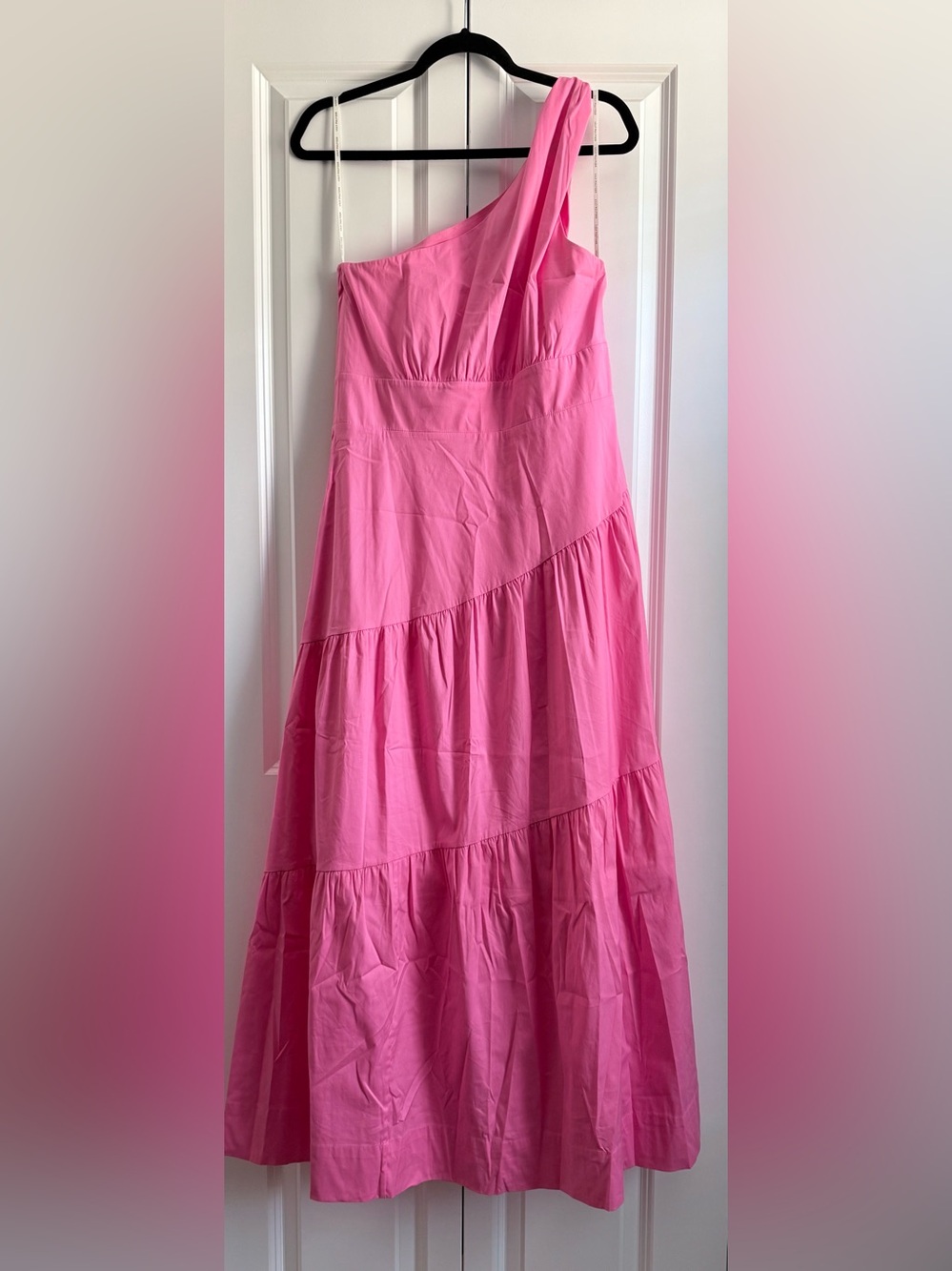 Lilly Pulitzer Lucilyn One Shoulder Cotton Maxi Dress in Confetti Pink Sz 12 - Picture 3 of 4